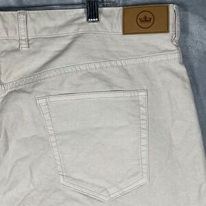 Peter Millar Mens 42X33 Khaki Chino Pants Cotton Stretch Flat Front Casual Dress